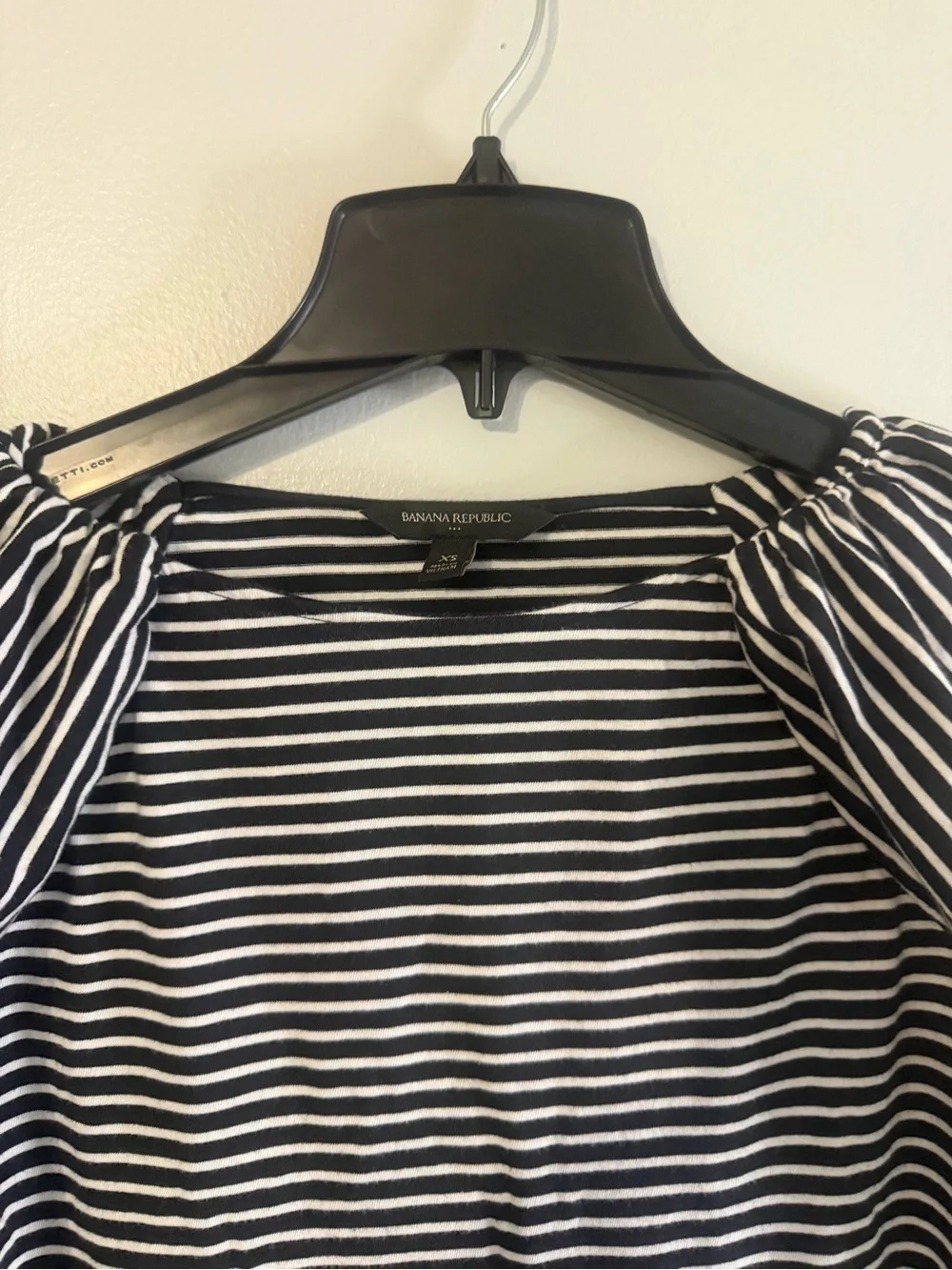Banana Republic Black & White Striped Puff-Sleeve Top size XS